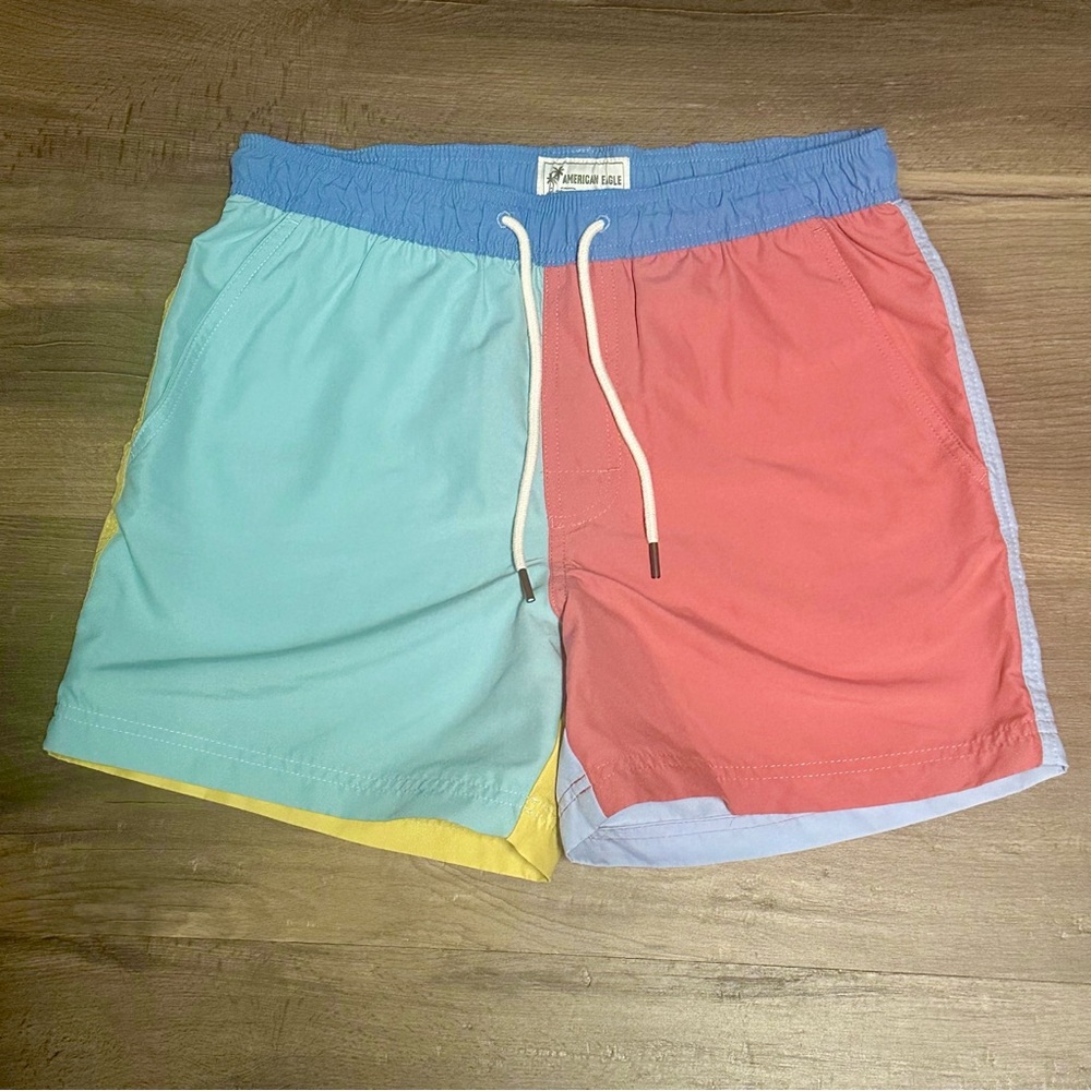 American Eagle Outfitters Colorblock Swim Trunks